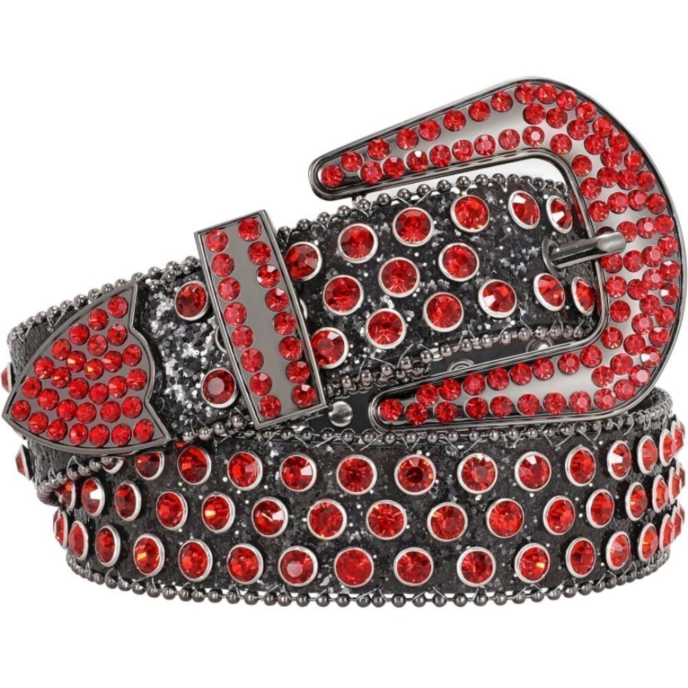 Men| Women Fashion Rhinestone Belt Western Bling Studded Design Leather